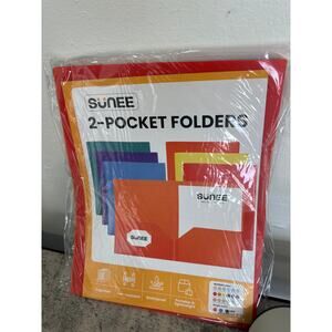 Sunee Heavy Duty Folders with Pockets, Card holder - 6 Pack, Assorted Colors